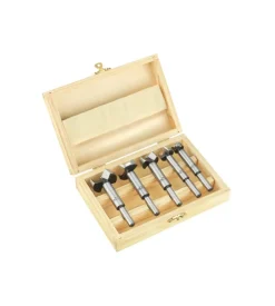 Set 5 frese per legno con:p "bp302505" in cassetta in legno
