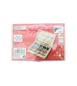 Set 5 frese per legno con:p "bp302505" in cassetta in legno