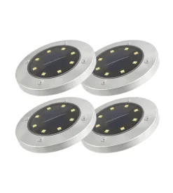 Set 4 luci solare segnapassi a led con sensore - 10 lumen - 1.2 v