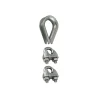 Set 2 morsetti + 1 redance acciaio zincato per funi ø 3 mm. 3 pz.