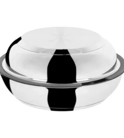 Set 2 padelle da campeggio brunner "academy double pan ø 22/20" con coperchio e manico staccabile