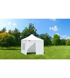 Set 4 pareti laterali per gazebo da campeggio "zebo enjoy 2.0 e zebò enjoy pro" in poliestere bianco 3x3 m