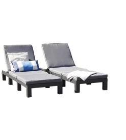 Set 2 pezzi lettino prendisole "daytona sunlounger" colore grafite, 187,5x58x29 cm - keter