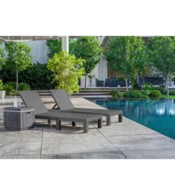 Set 2 pezzi lettino prendisole "daytona sunlounger" colore grafite, 187,5x58x29 cm - keter