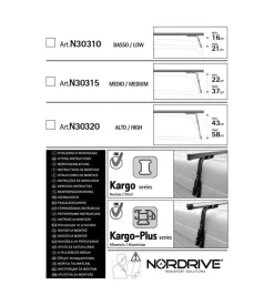 Set 2 piedi per grondina (16-21cm) per barre kargo  n30310 - nordrive