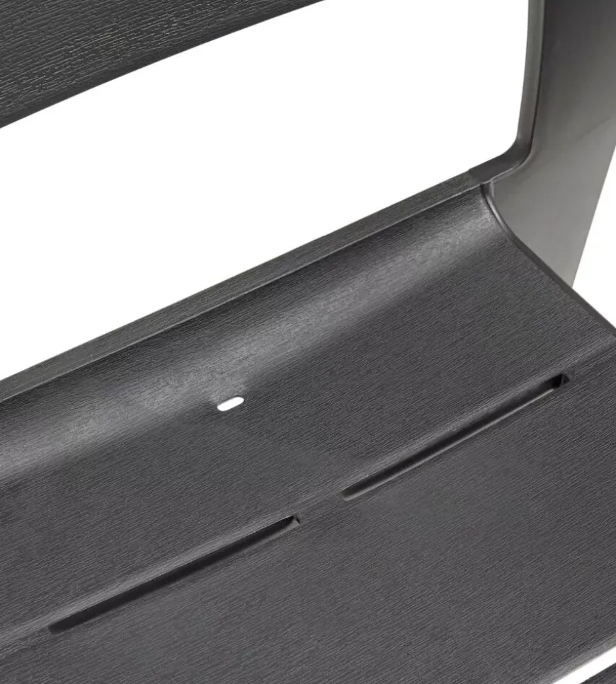 Set 6 sedie da esterno impilabili keter "julie" in polipropilene grafite effetto legno 61,5x58,5x79 cm