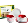 Set 12 stoviglie da campeggio brunner "cosmic" in melamina antiscivolo