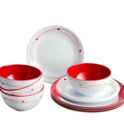 Set 12 stoviglie da campeggio brunner "cosmic" in melamina antiscivolo