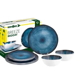 Set 12 stoviglie da campeggio brunner "breeze" in melamina