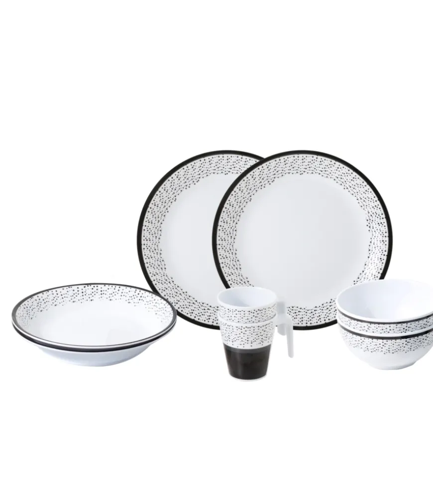 Set 8 stoviglie da campeggio brunner "pralin" in melamina antiscivolo