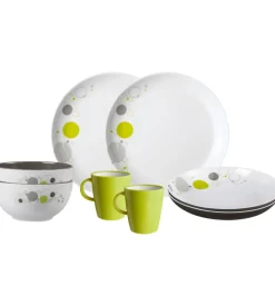 Set 8 stoviglie da campeggio brunner "space" in melamina antiscivolo