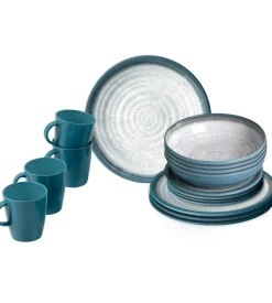 Set 16 stoviglie da campeggio brunner "tuscany" in stone touch antiscivolo