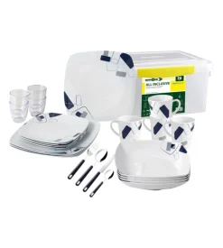 Set 36 stoviglie da campeggio brunner "panarea" in melamina