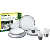 Set 16 stoviglie da campeggio brunner "pralin" in melamina antiscivolo