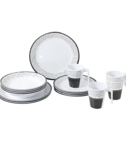 Set 16 stoviglie da campeggio brunner "pralin" in melamina antiscivolo