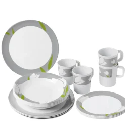 Set 16 stoviglie da campeggio brunner "tulip" in melamina