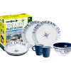 Set 8 stoviglie da campeggio brunner "blue ocean" in melamina antiscivolo