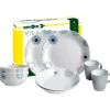 Set 8 stoviglie da campeggio brunner "deep sea" in melamina antiscivolo