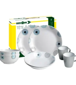 Set 8 stoviglie da campeggio brunner "deep sea" in melamina antiscivolo