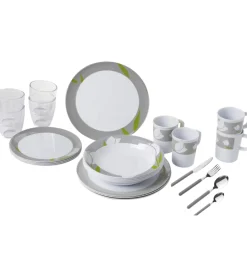 Set 36 stoviglie da campeggio brunner "tulip" in melamina