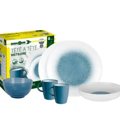 Set 8 stoviglie da campeggio brunner "meteore" in stone touch antiscivolo