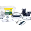 Set 36 stoviglie da campeggio brunner "blue ocean" in melamina antiscivolo