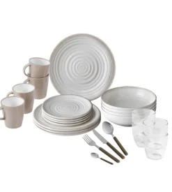 Set 36 stoviglie da campeggio brunner "savana" in stone touch antiscivolo