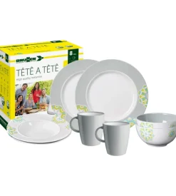 Set 8 stoviglie da campeggio brunner "sandhya" in melamina antiscivolo