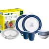 Set 8 stoviglie da campeggio brunner "nautical" in melamina antiscivolo