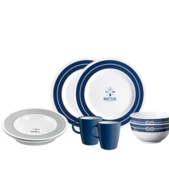 Set 8 stoviglie da campeggio brunner "nautical" in melamina antiscivolo