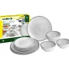 Set 12 stoviglie da campeggio brunner "bellagio" in stone touch antiscivolo