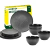 Set 12 stoviglie da campeggio brunner "cottery" in melamina antiscivolo