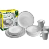 Set 16 stoviglie da campeggio brunner "bellagio" in stone touch antiscivolo
