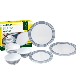 Set 12 stoviglie da campeggio brunner "bluebay" in melamina