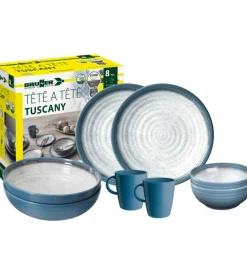 Set 8 stoviglie da campeggio brunner "tuscany" in stone touch antiscivolo