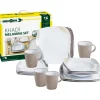 Set 16 stoviglie da campeggio brunner "khadì" in melamina antiscivolo