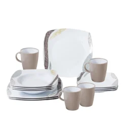 Set 16 stoviglie da campeggio brunner "khadì" in melamina antiscivolo