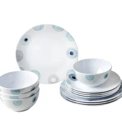 Set 12 stoviglie da campeggio brunner "deep sea" in melamina antiscivolo