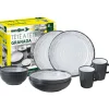 Set 8 stoviglie da campeggio brunner "granada" in stone touch antiscivolo