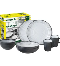 Set 8 stoviglie da campeggio brunner "granada" in stone touch antiscivolo