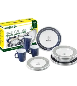 Set 16 stoviglie da campeggio brunner "nautical"
