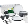 Set 36 stoviglie da campeggio brunner "granada" in stone touch antiscivolo