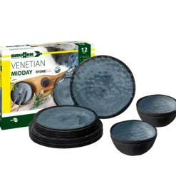 Set 12 stoviglie da campeggio brunner "venetian" in stone touch antiscivolo
