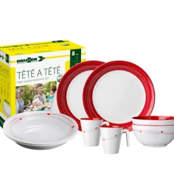 Set 8 stoviglie da campeggio brunner "cosmic" in melamina antiscivolo