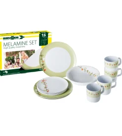Set 16 stoviglie da campeggio brunner "esprit" in melamina