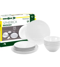 Set 12 stoviglie da campeggio brunner "spherica" in melamina antiscivolo