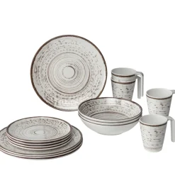 Set 16 stoviglie da campeggio brunner "kassandra" in melamina antiscivolo