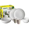Set 8 stoviglie da campeggio brunner "savana" in stone touch antiscivolo