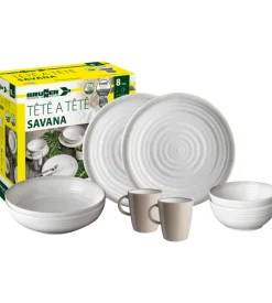 Set 8 stoviglie da campeggio brunner "savana" in stone touch antiscivolo