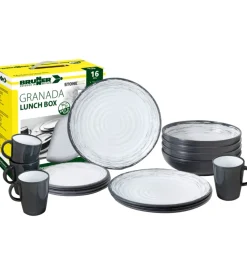 Set 16 stoviglie da campeggio brunner "granada" in stone touch antiscivolo